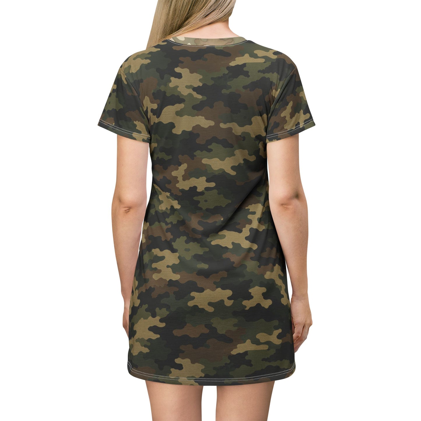Woobie Camo AOP T-Shirt Dress — Rugged-Comfort All-Over-Print