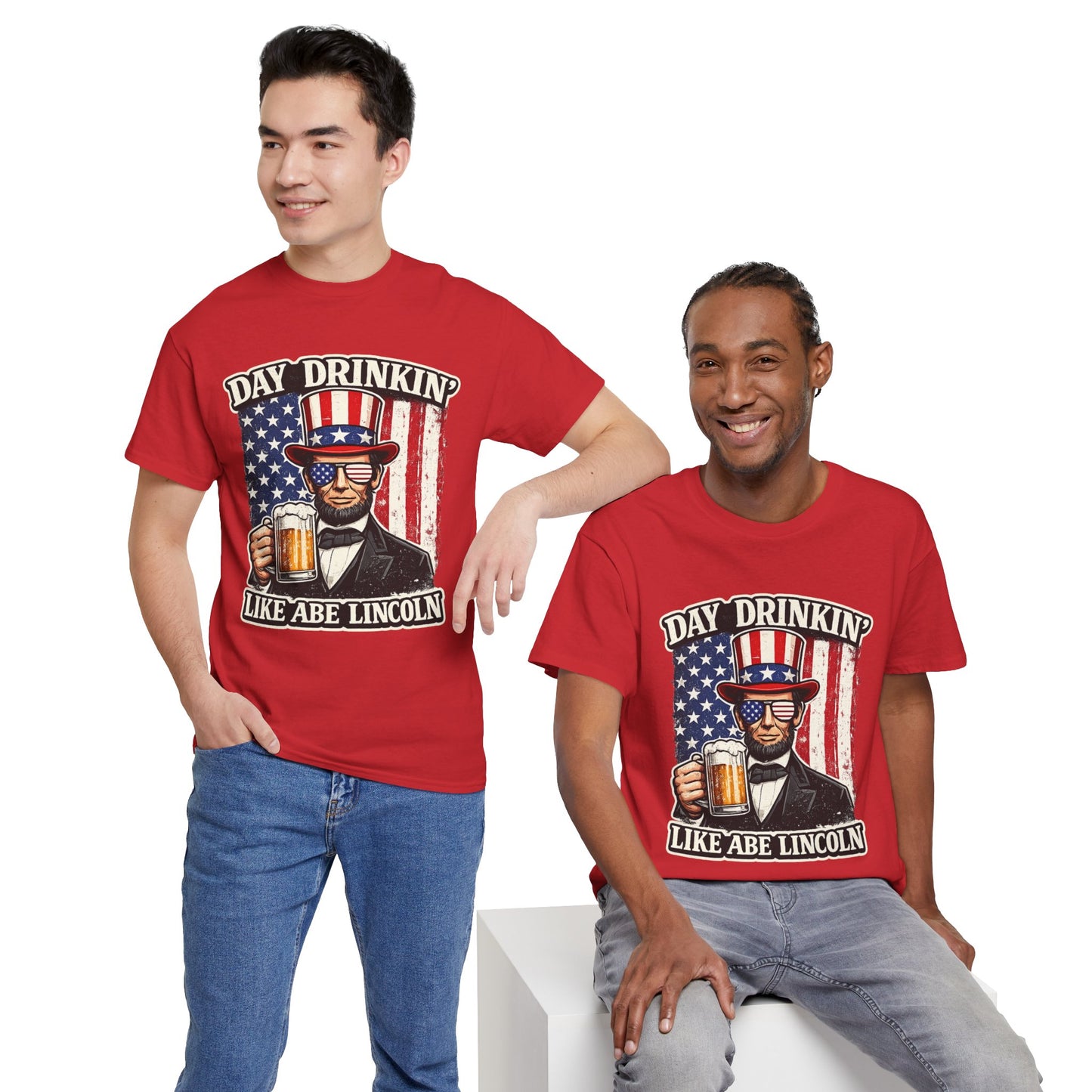 Day Drinking with Abe Lincoln Patriotic T-Shirt - 250th limited series