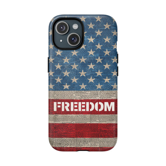 Freedom American Flag iPhone Case — Tough Magnetic Protective Case