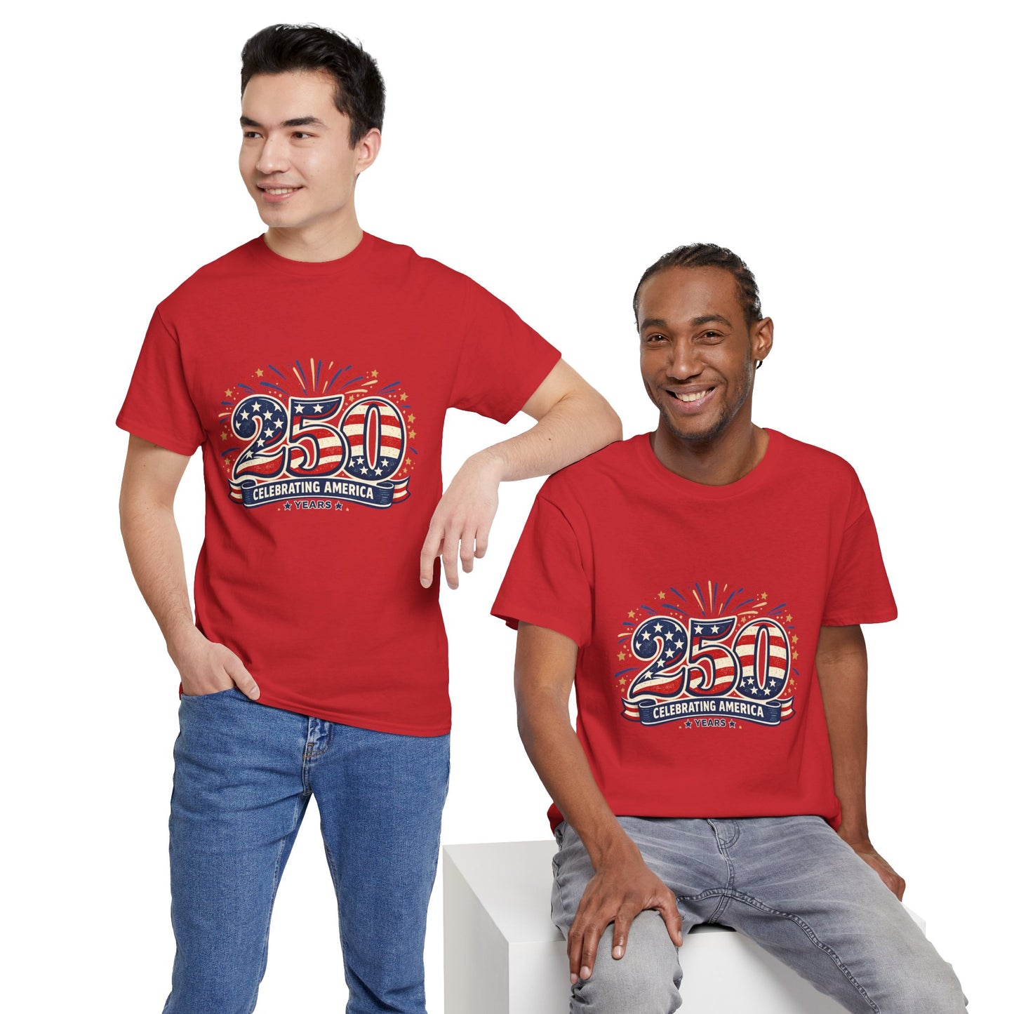 America 250 Patriotic T-Shirt — 250 Red White & Blue Celebration Tee