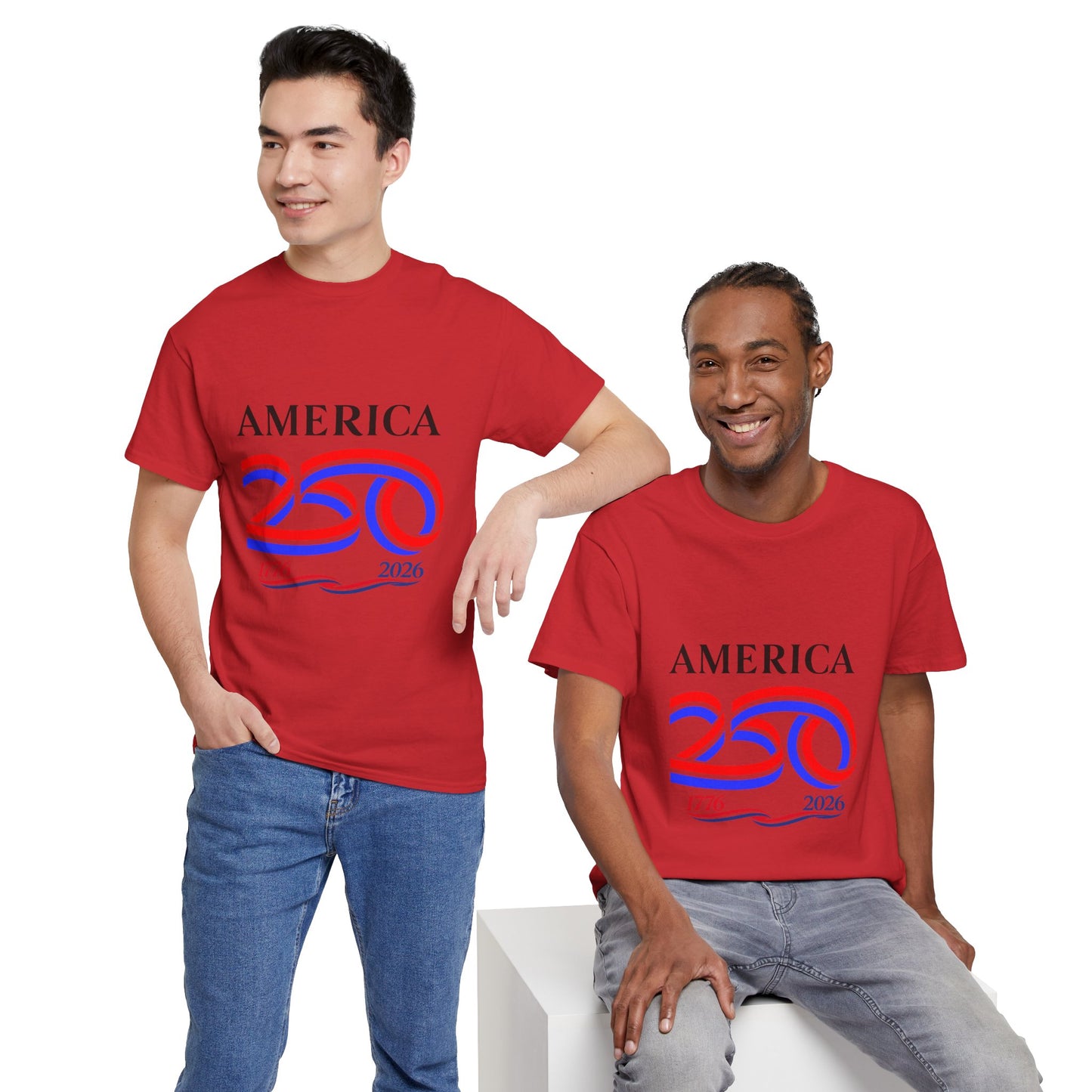 America 250 Anniversary Tee over ‘1776–2026' Patriotic Chest Print - 250th Limited Series