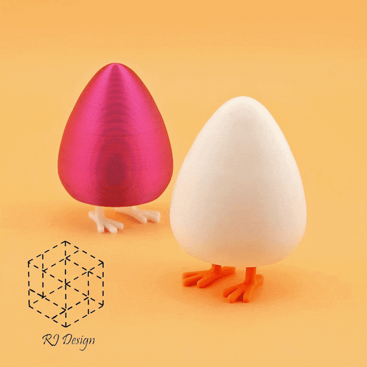 Fidget Egg 5 Pack Multicolor – Random Color Mix with Silk PLA Shiny Eggs, ADHD Focus Toy, Clicky Desk Fidget, 3D Printed Stress Relief Set