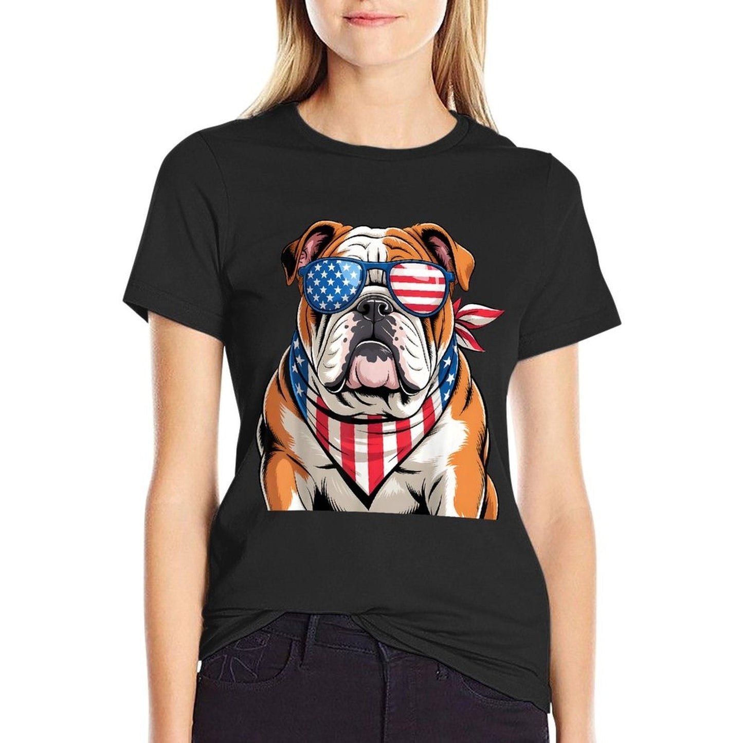 American Patriotic Bulldog 4th of July Men’s T-Shirt