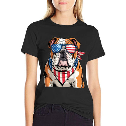 American Patriotic Bulldog 4th of July Men’s T-Shirt