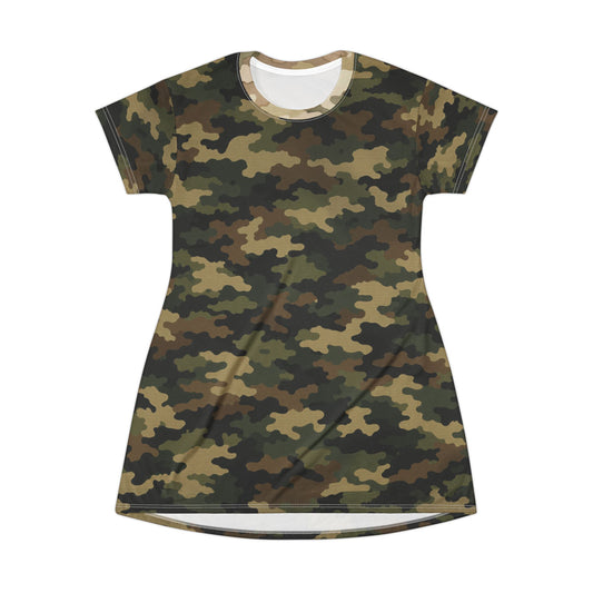 Woobie Camo AOP T-Shirt Dress — Rugged-Comfort All-Over-Print