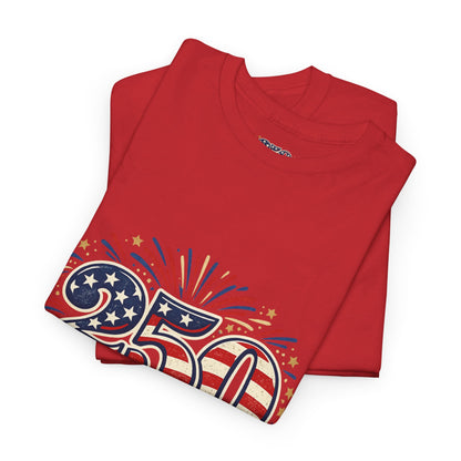 America 250 Patriotic T-Shirt — 250 Red White & Blue Celebration Tee