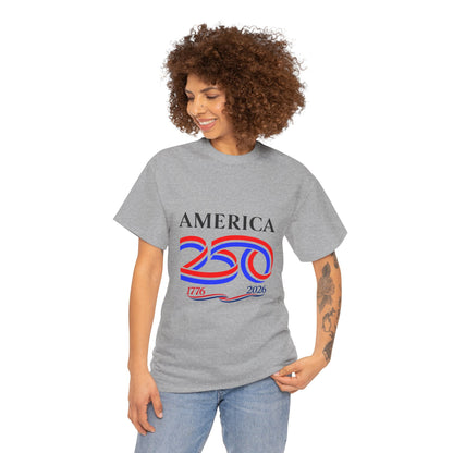 America 250 Anniversary Tee over ‘1776–2026' Patriotic Chest Print - 250th Limited Series