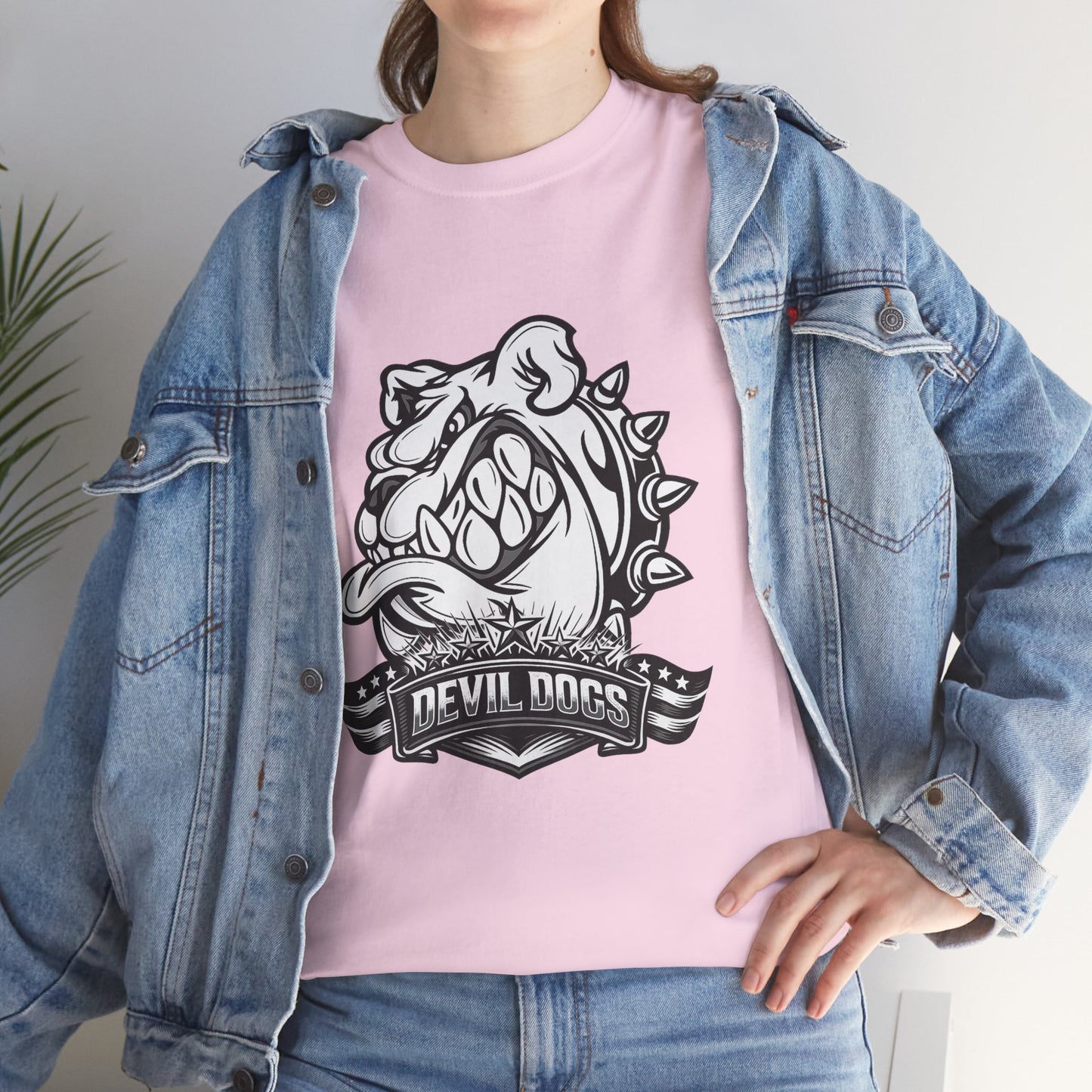 Devil Dog Bulldog Tee — 'Doesn’t Bark, It Bites' Heavyweight Cotton Shirt