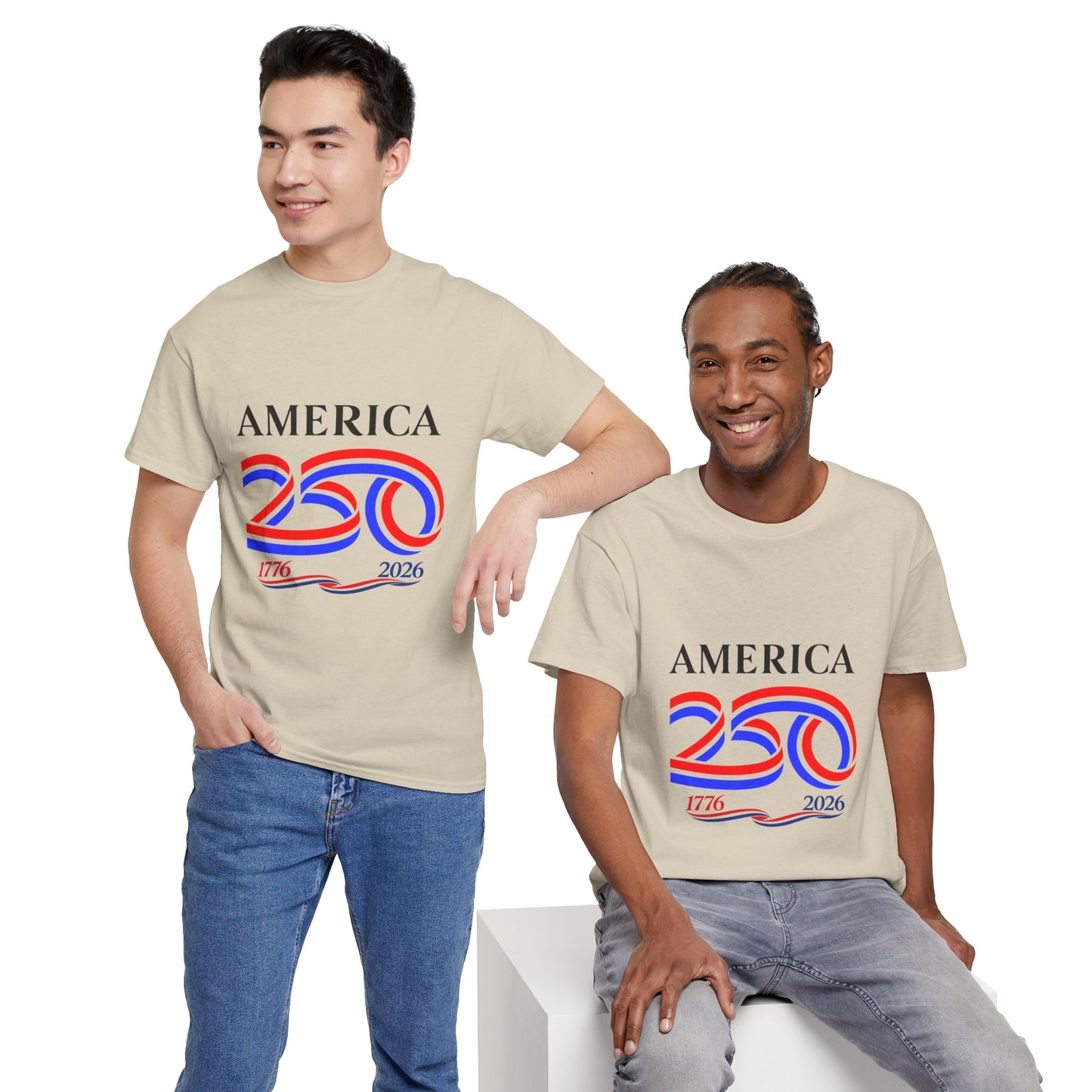 America 250 Anniversary Tee over ‘1776–2026' Patriotic Chest Print - 250th Limited Series