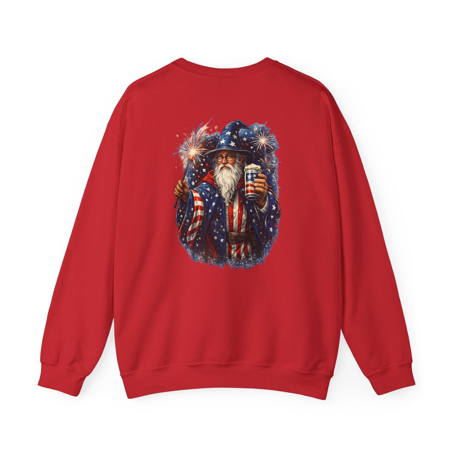 Patriotic Wizard and wizarding Crewneck Sweatshirt — "Freedom Isn’t Inherited, It’s Summoned"