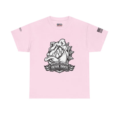 Devil Dog Bulldog Tee — 'Doesn’t Bark, It Bites' Heavyweight Cotton Shirt