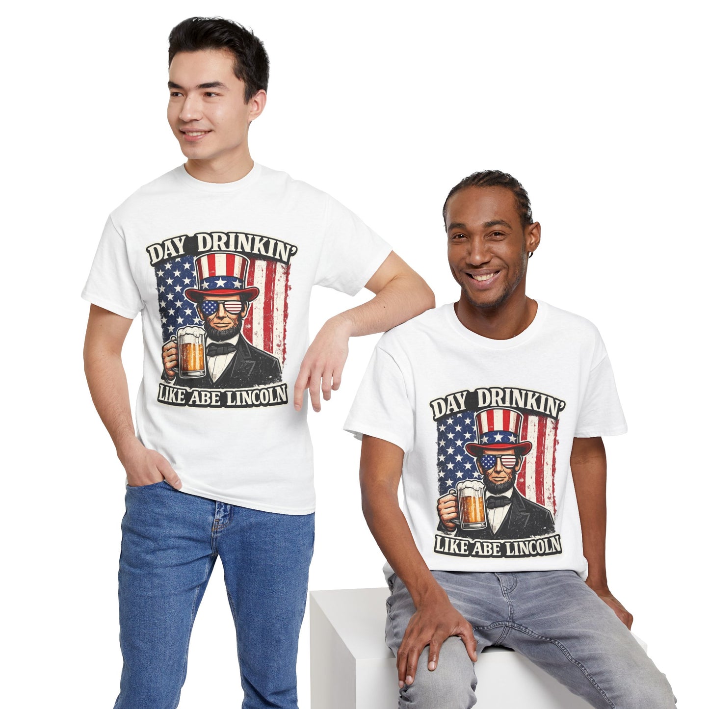 Day Drinking with Abe Lincoln Patriotic T-Shirt - 250th limited series