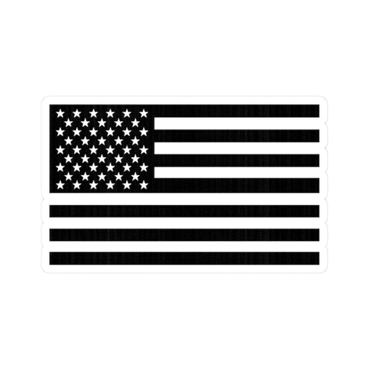 Black & White American Flag Sticker — Kiss-Cut Patriotic Decal