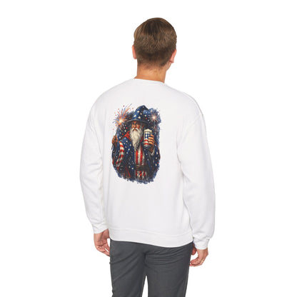 Patriotic Wizard and wizarding Crewneck Sweatshirt — "Freedom Isn’t Inherited, It’s Summoned"