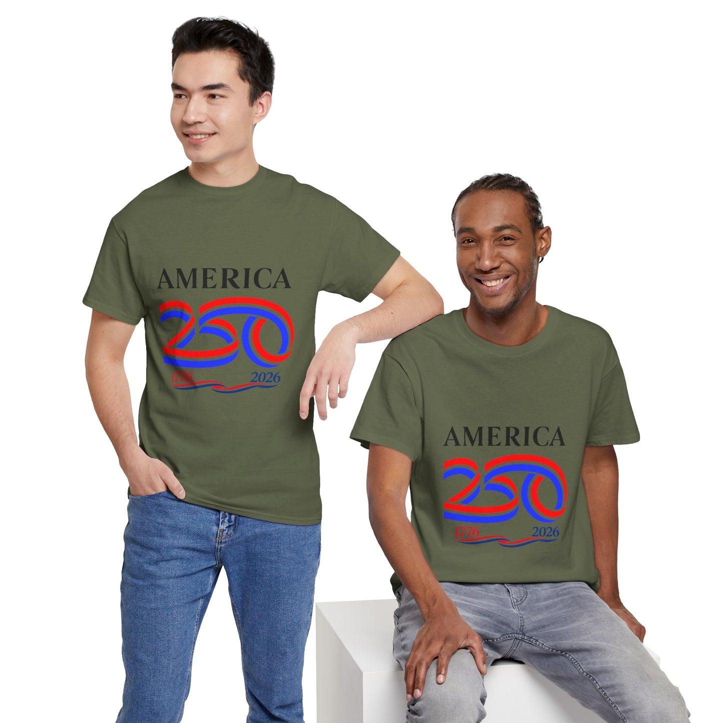 America 250 Anniversary Tee over ‘1776–2026' Patriotic Chest Print - 250th Limited Series