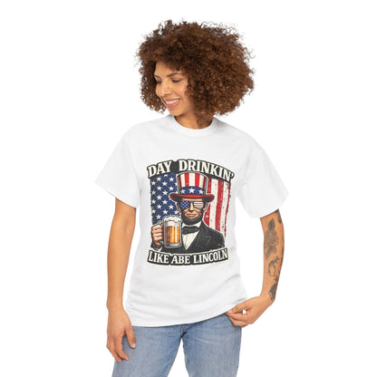 Day Drinking with Abe Lincoln Patriotic T-Shirt - 250th limited series