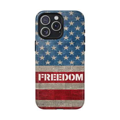 Freedom American Flag iPhone Case — Tough Magnetic Protective Case