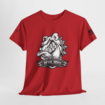Devil Dog Bulldog Tee — 'Doesn’t Bark, It Bites' Heavyweight Cotton Shirt
