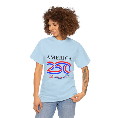 America 250 Anniversary Tee over ‘1776–2026' Patriotic Chest Print - 250th Limited Series