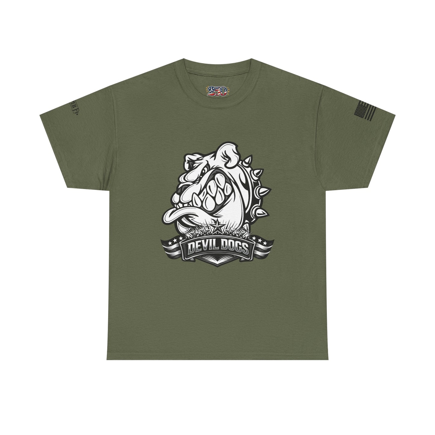Devil Dog Bulldog Tee — 'Doesn’t Bark, It Bites' Heavyweight Cotton Shirt