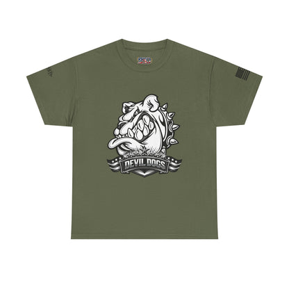 Devil Dog Bulldog Tee — 'Doesn’t Bark, It Bites' Heavyweight Cotton Shirt