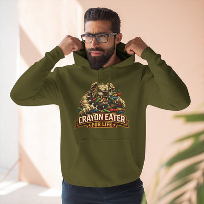 Crayon Eater for Life Bulldog Hoodie — Honor Courage Commitment Military Humor