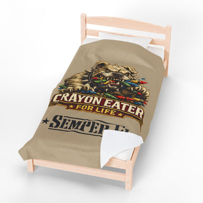 Desert Tan Devil Dog Fleece Blanket
