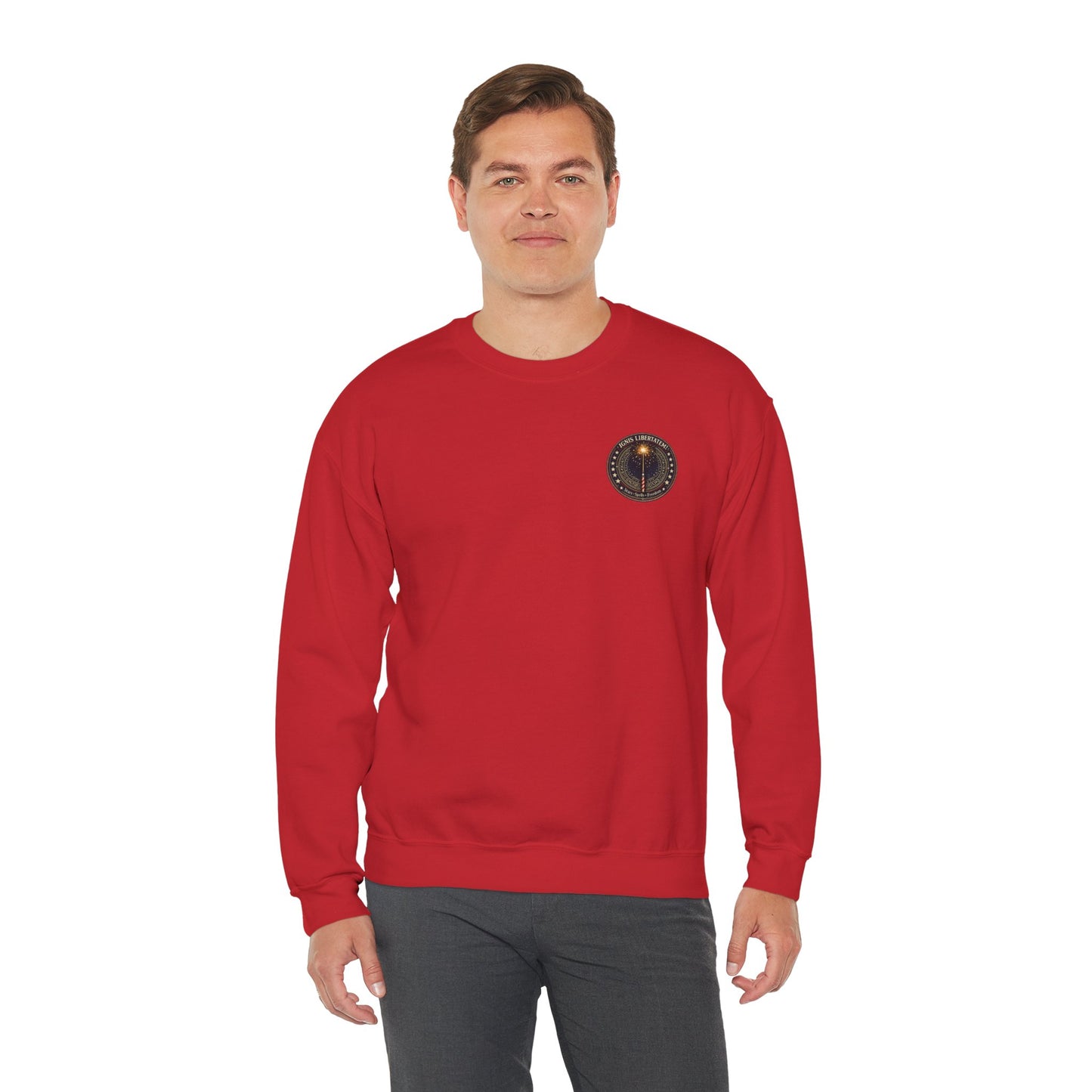 Patriotic Wizard and wizarding Crewneck Sweatshirt — "Freedom Isn’t Inherited, It’s Summoned"