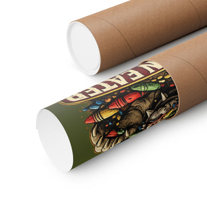 Devil Dog Matte Poster — "Crayon Eater For Life" Bulldog Art Print