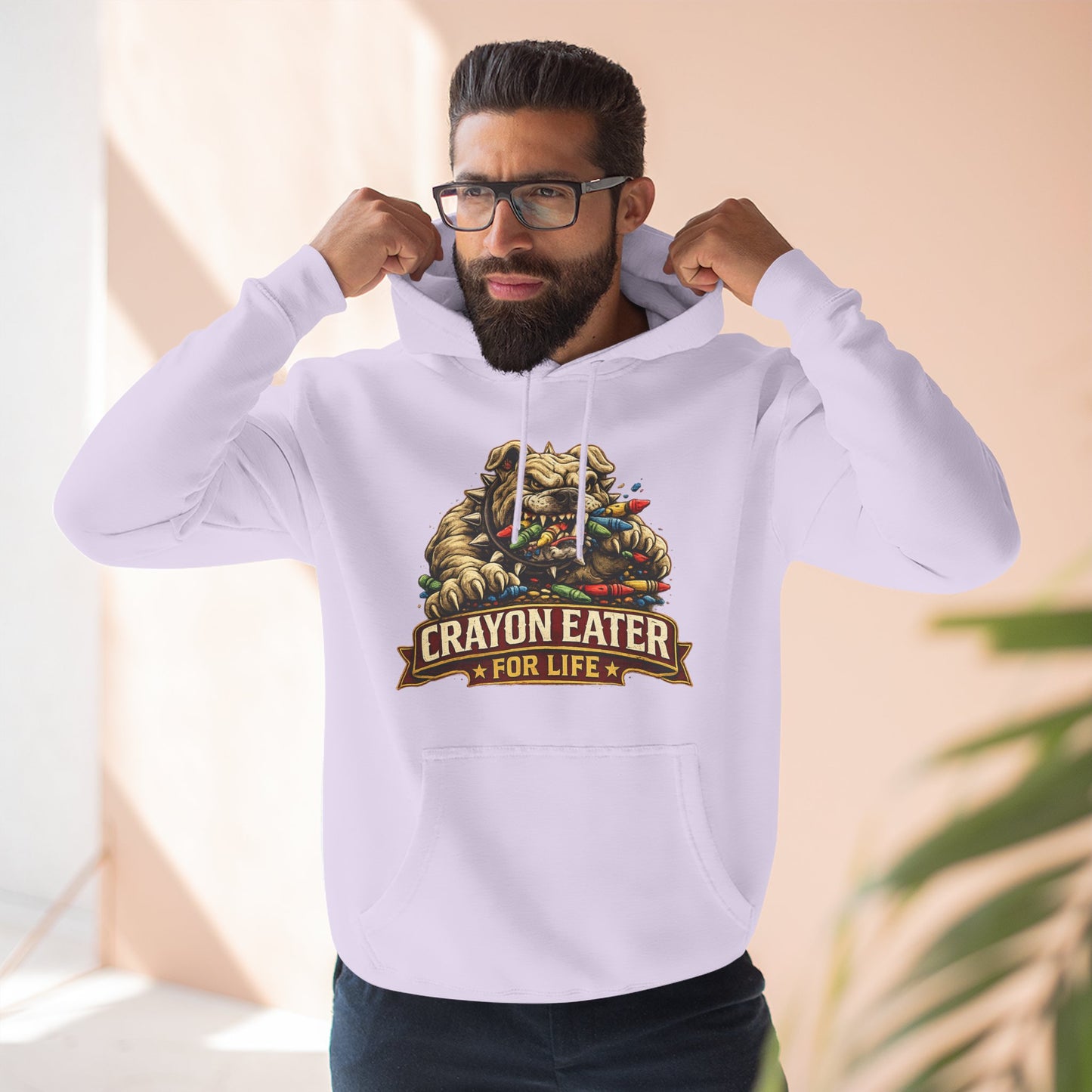 Crayon Eater for Life Bulldog Hoodie — Honor Courage Commitment Military Humor