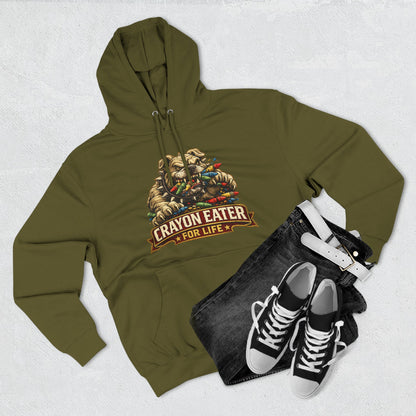 Crayon Eater for Life Bulldog Hoodie — Honor Courage Commitment Military Humor