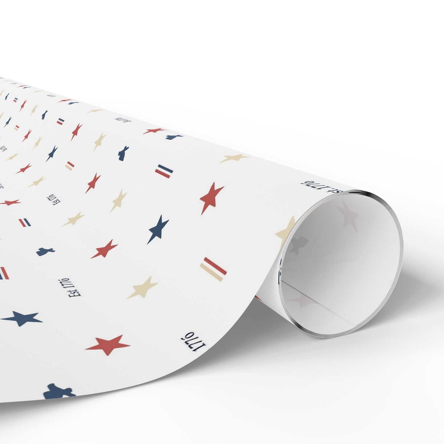 Patriotic Star & Stripe Wrapping Paper — Red White Blue Gift Wrap for Veterans Day, 4th of July, Memorial Gifts