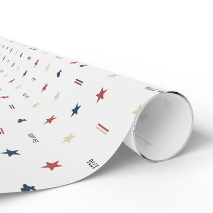 Patriotic Star & Stripe Wrapping Paper — Red White Blue Gift Wrap for Veterans Day, 4th of July, Memorial Gifts