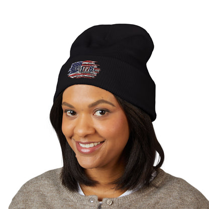 Embroidered American Flag Beanie - Classic Cuffed Beanie — Warm Hypoallergenic Winter Hat