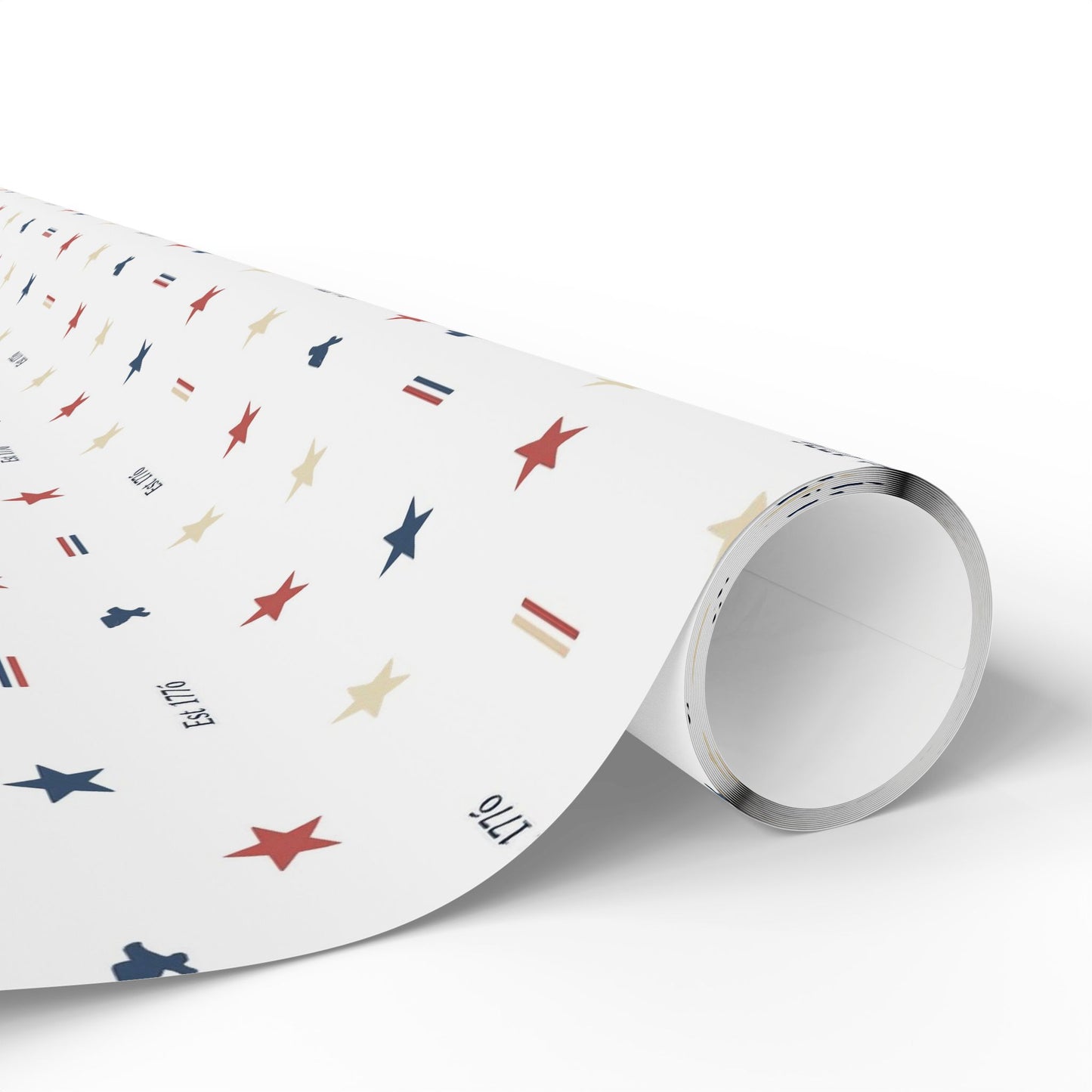 Patriotic Star & Stripe Wrapping Paper — Red White Blue Gift Wrap for Veterans Day, 4th of July, Memorial Gifts
