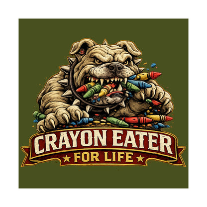 Devil Dog Matte Poster — "Crayon Eater For Life" Bulldog Art Print