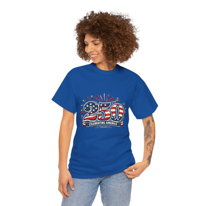 America 250 Patriotic T-Shirt — 250 Red White & Blue Celebration Tee