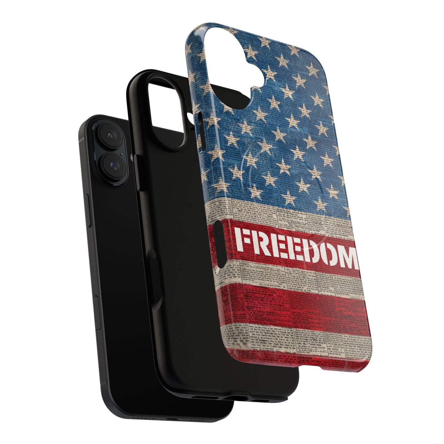 Freedom American Flag iPhone Case — Tough Magnetic Protective Case