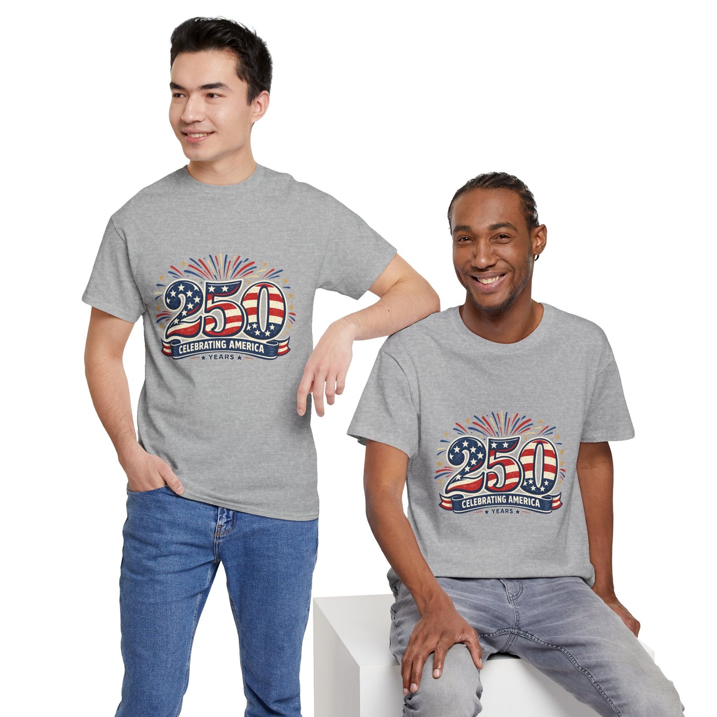 America 250 Patriotic T-Shirt — 250 Red White & Blue Celebration Tee