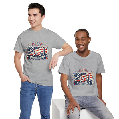 America 250 Patriotic T-Shirt — 250 Red White & Blue Celebration Tee