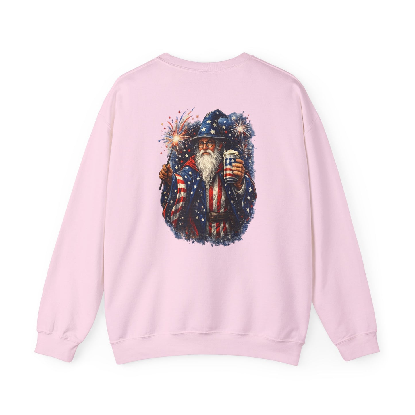 Patriotic Wizard and wizarding Crewneck Sweatshirt — "Freedom Isn’t Inherited, It’s Summoned"