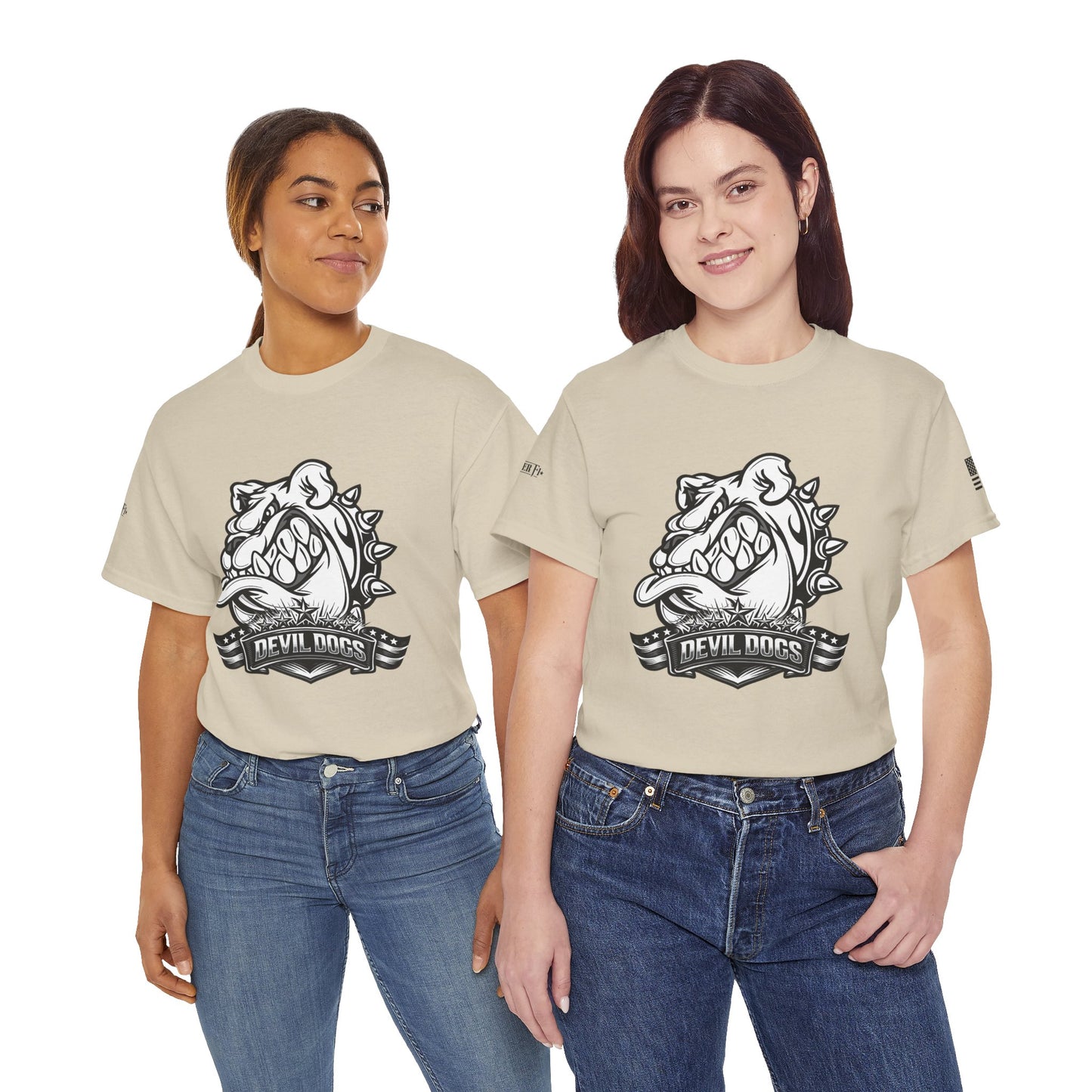 Devil Dog Bulldog Tee — 'Doesn’t Bark, It Bites' Heavyweight Cotton Shirt