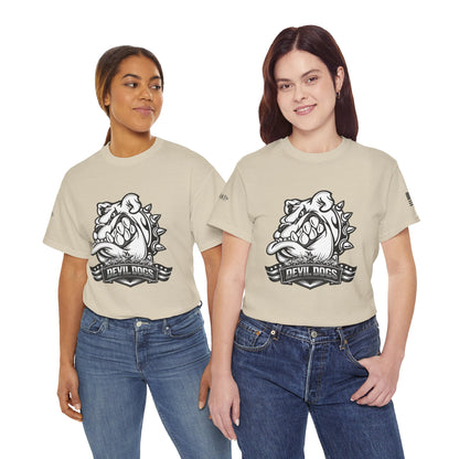 Devil Dog Bulldog Tee — 'Doesn’t Bark, It Bites' Heavyweight Cotton Shirt