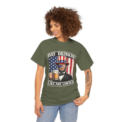 Day Drinking with Abe Lincoln Patriotic T-Shirt - 250th limited series