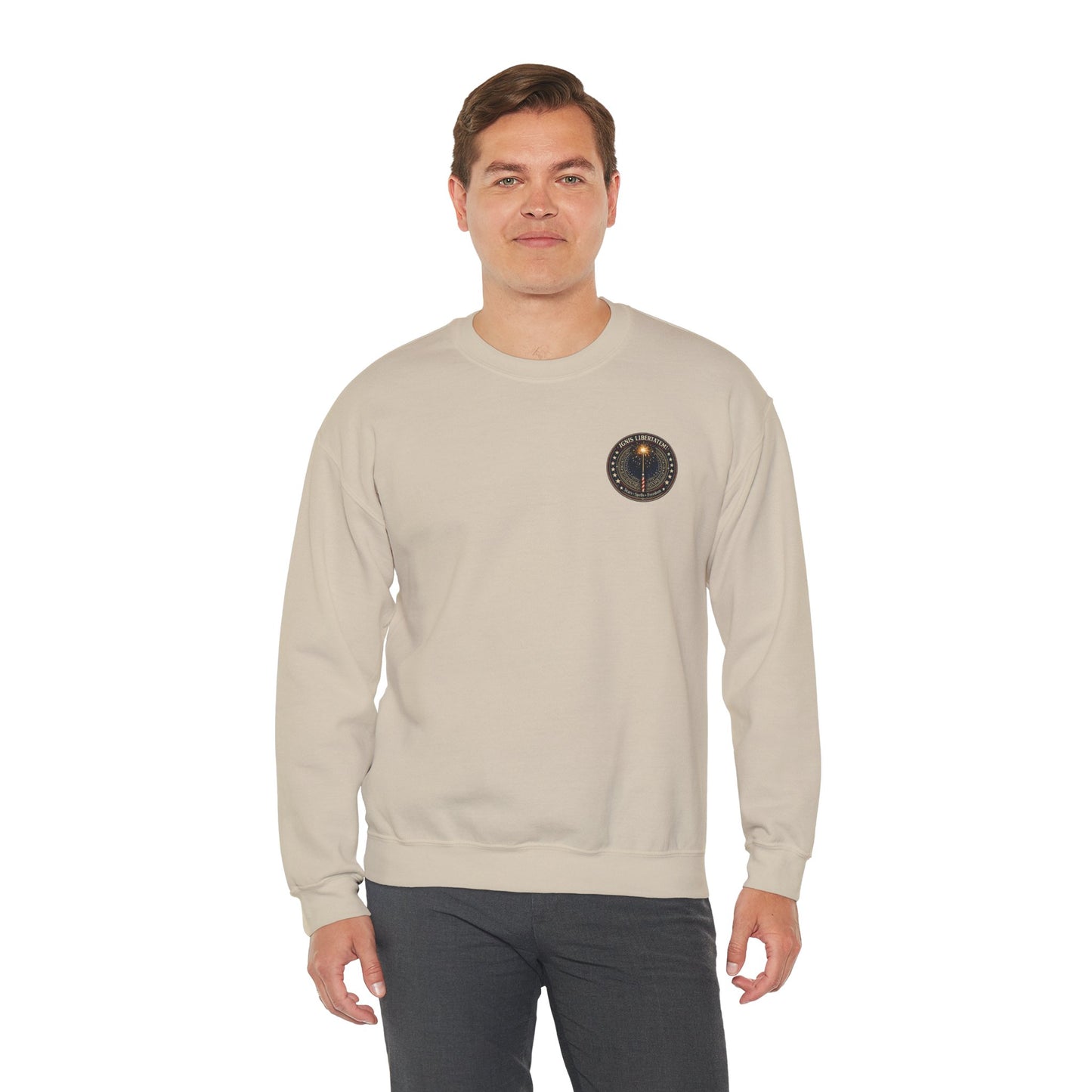 Patriotic Wizard and wizarding Crewneck Sweatshirt — "Freedom Isn’t Inherited, It’s Summoned"