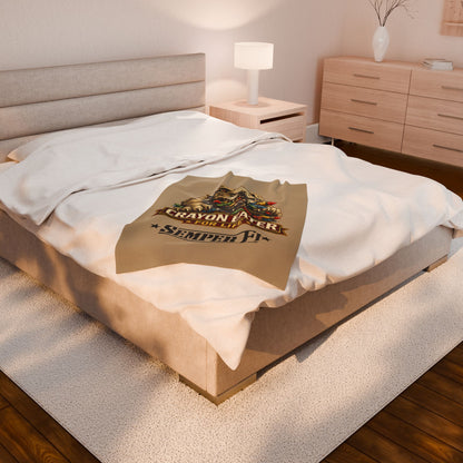 Desert Tan Devil Dog Fleece Blanket
