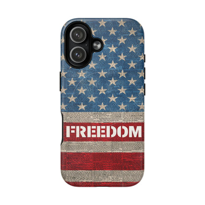 Freedom American Flag iPhone Case — Tough Magnetic Protective Case