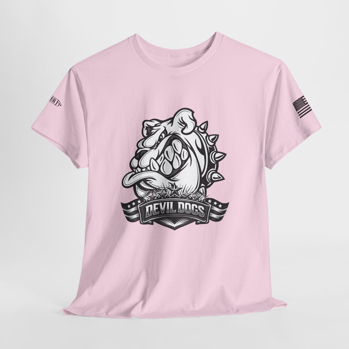 Devil Dog Bulldog Tee — 'Doesn’t Bark, It Bites' Heavyweight Cotton Shirt