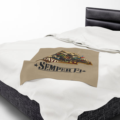 Desert Tan Devil Dog Fleece Blanket