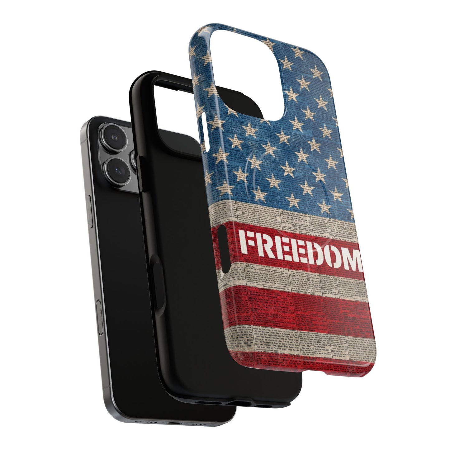 Freedom American Flag iPhone Case — Tough Magnetic Protective Case
